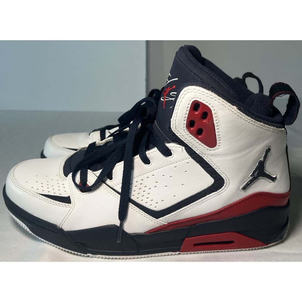 NIKE AIR JORDAN SC-2 WHITE OBSIDIAN BLUE GYM RED "USA" SIZE 10 454050-107